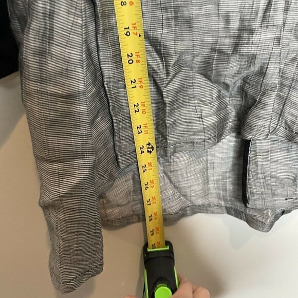 Moonlight Y&S Fashion Design Linen Lagenlook Black Striped Blouse Size Large - Picture 7 of 7